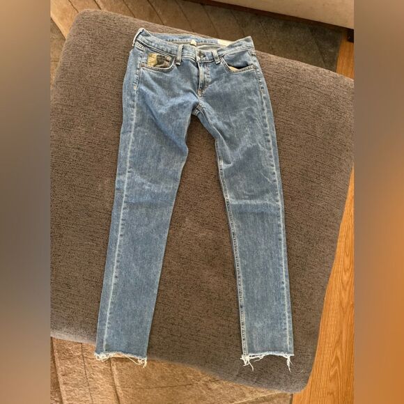 Rag & Bone Dre Camo Low Waist Skinny Jeans Raw Hem Size 25 - Picture 3 of 7